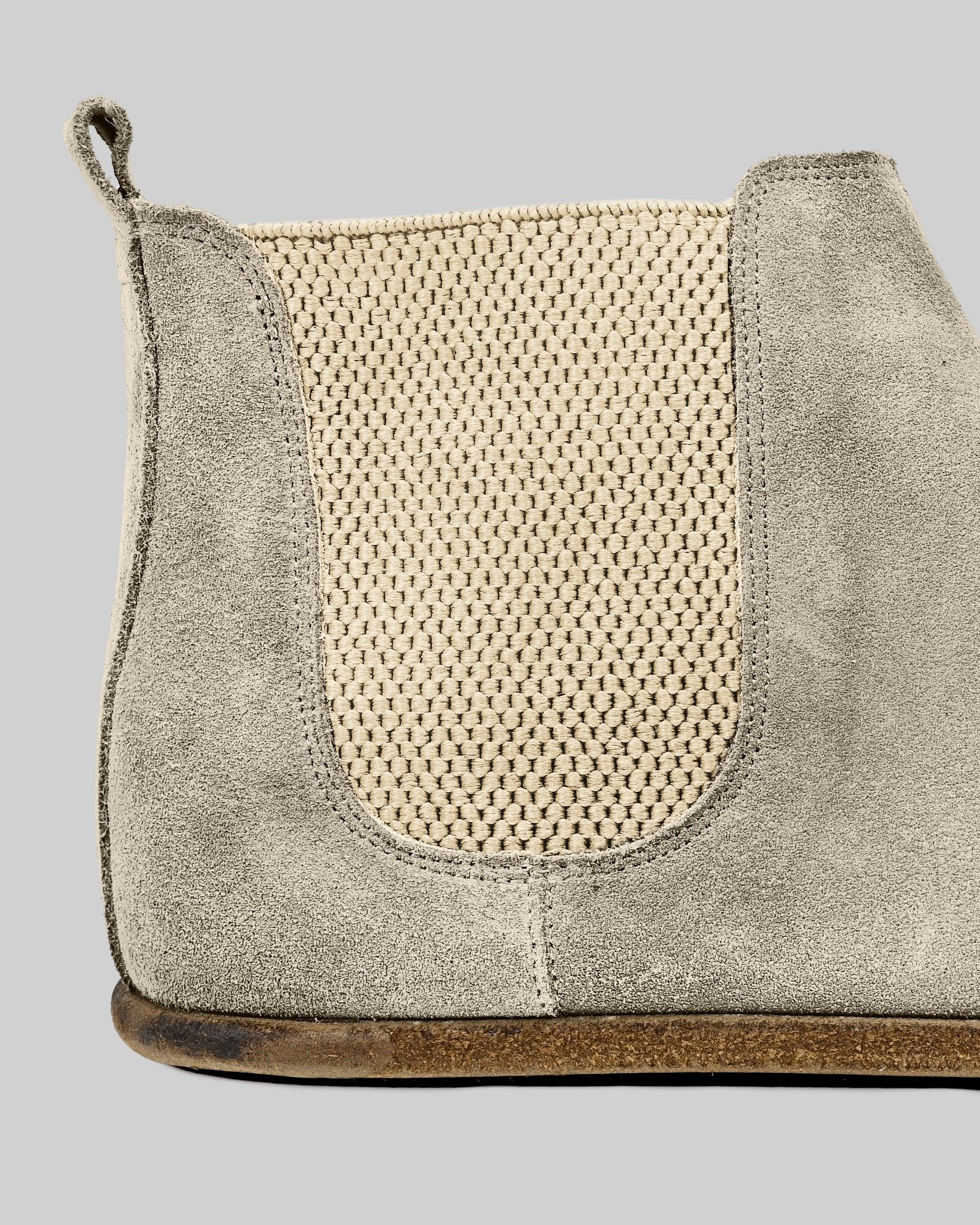 Top view Cream Suede Chelsea Boots - Handcrafted Calf Leather | Bespoky