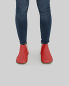 Detail Red Chelsea Boots - Handcrafted Calf Leather Turkey | Bespoky