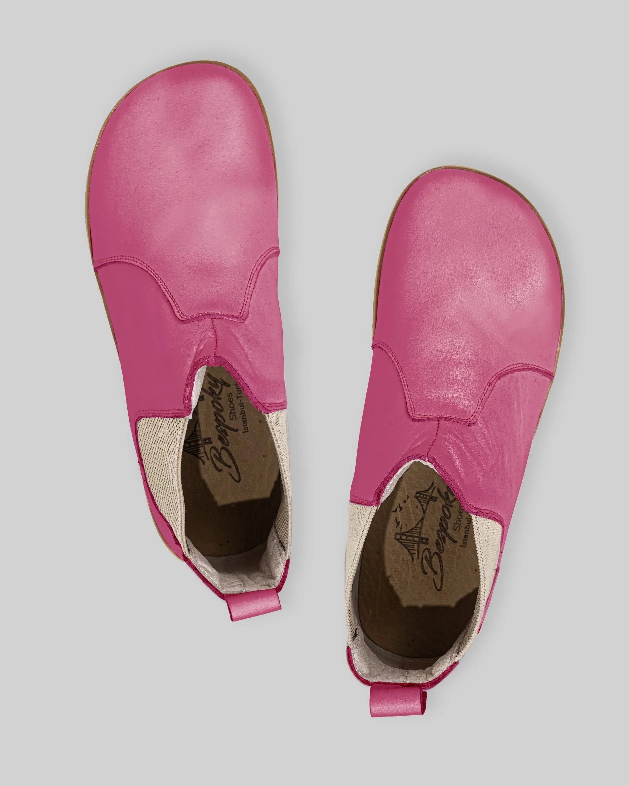 Side view Fuchsia Chelsea Boots - Calf Leather Zero Drop | Bespoky