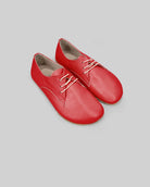 Women's Red Oxford Shoes - Handcrafted Calf Leather Wide Toe Box | Bespoky