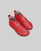 Men's Red Ankle Boots - Handcrafted Calf Leather Wide Toe Box | Bespoky