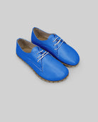 Women's Blue Oxford Shoes - Handcrafted Calf Leather Wide Toe Box | Bespoky
