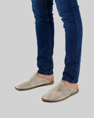Top view Cream Shearling Slippers - Handcrafted Calf Leather | Bespoky