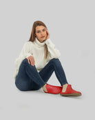 Close-up calf leather - Red Chelsea Boots Detail | Bespoky
