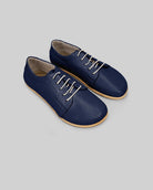 Women's Navy Blue Barefoot Sneaker - Handcrafted Calf Leather Wide Toe Box | Bespoky