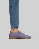 Pair Purple Pointed Toe Oxford - Barefoot Wide Toe Calf Leather | Bespoky
