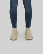 Back view Beige Chelsea Boots - Calf Leather Handcrafted | Bespoky