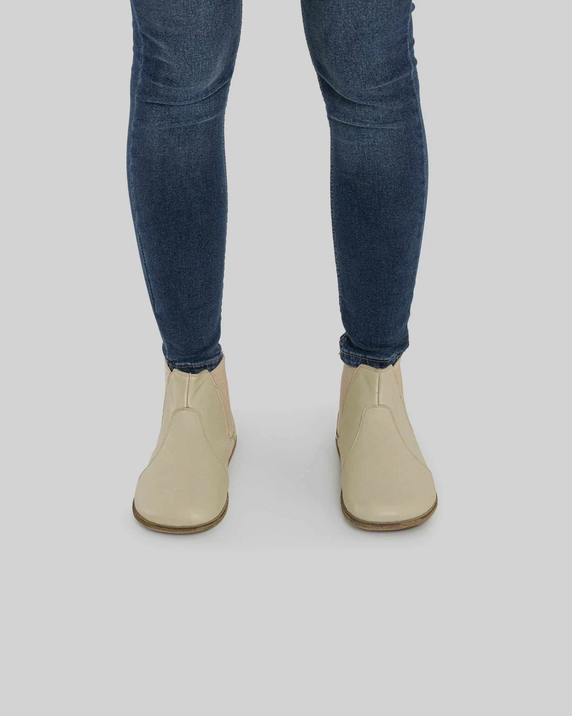 Back view Beige Chelsea Boots - Calf Leather Handcrafted | Bespoky