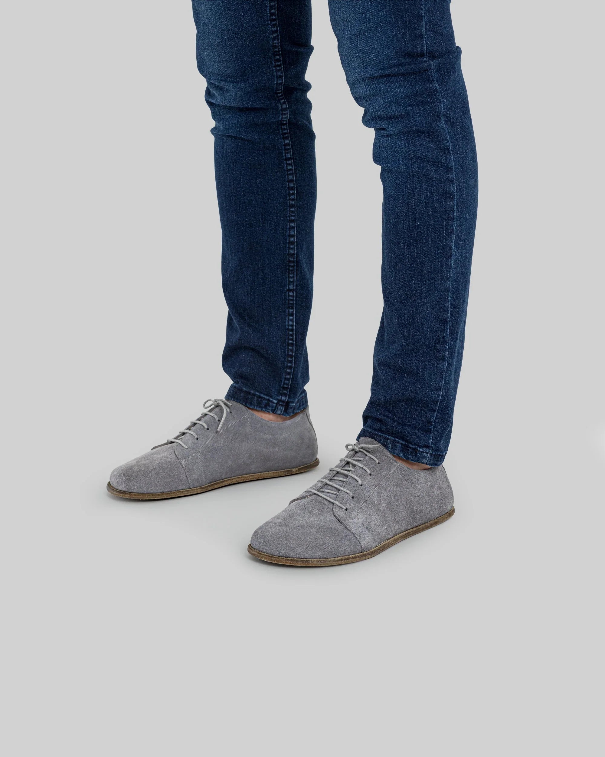 Detail Grey Barefoot Sneaker - Handcrafted Calf Leather Turkey | Bespoky