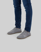Detail Grey Suede Barefoot Sneaker - Handcrafted Calf Leather Turkey | Bespoky