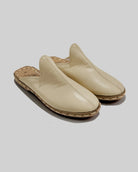 Women's Beige Slippers - Handcrafted Calf Leather Wide Toe Box | Bespoky