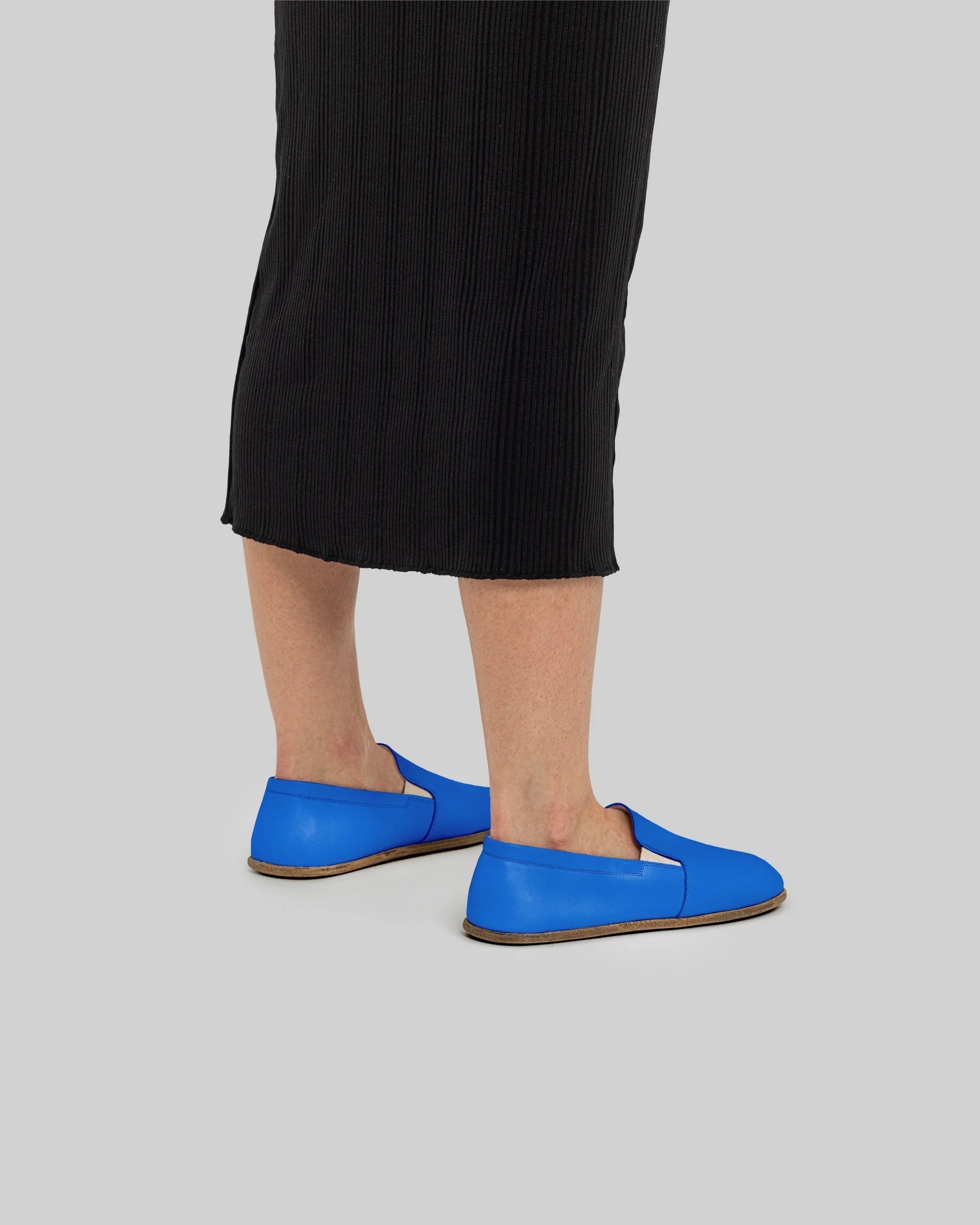Pair Blue Barefoot Shoes - Barefoot Wide Toe Calf Leather | Bespoky