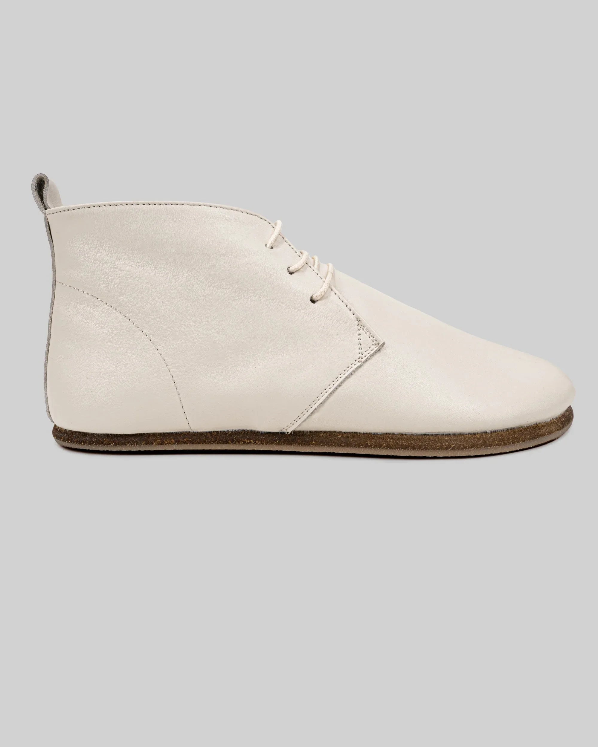 Sole detail Cream Ankle Boots - Zero Drop Calf Leather | Bespoky