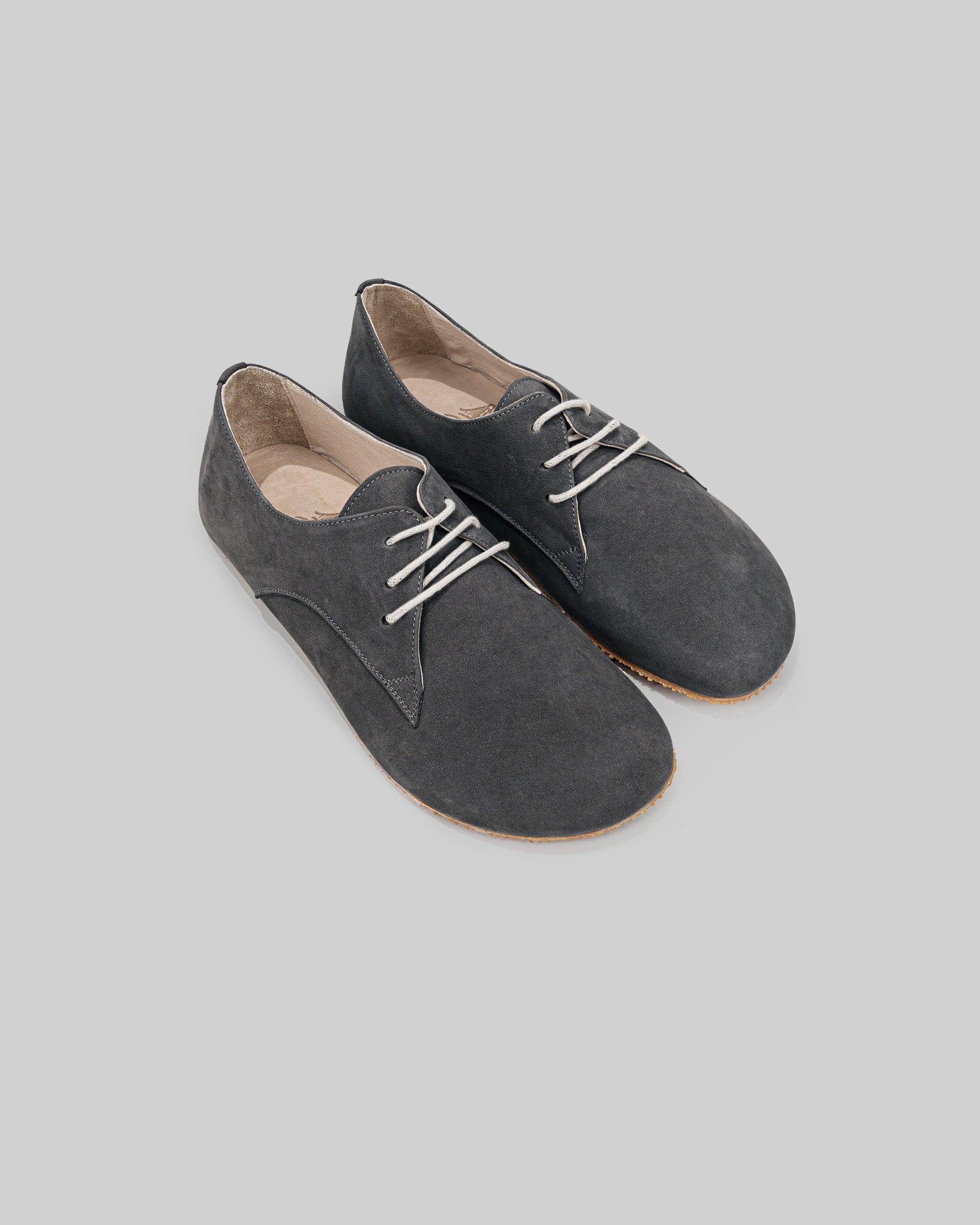 Men's Smoked Nubuck Oxford Shoes - Handcrafted Calf Leather Wide Toe Box | Bespoky