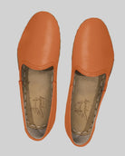 Top view Orange Yemeni Shoes - Handcrafted Calf Leather | Bespoky