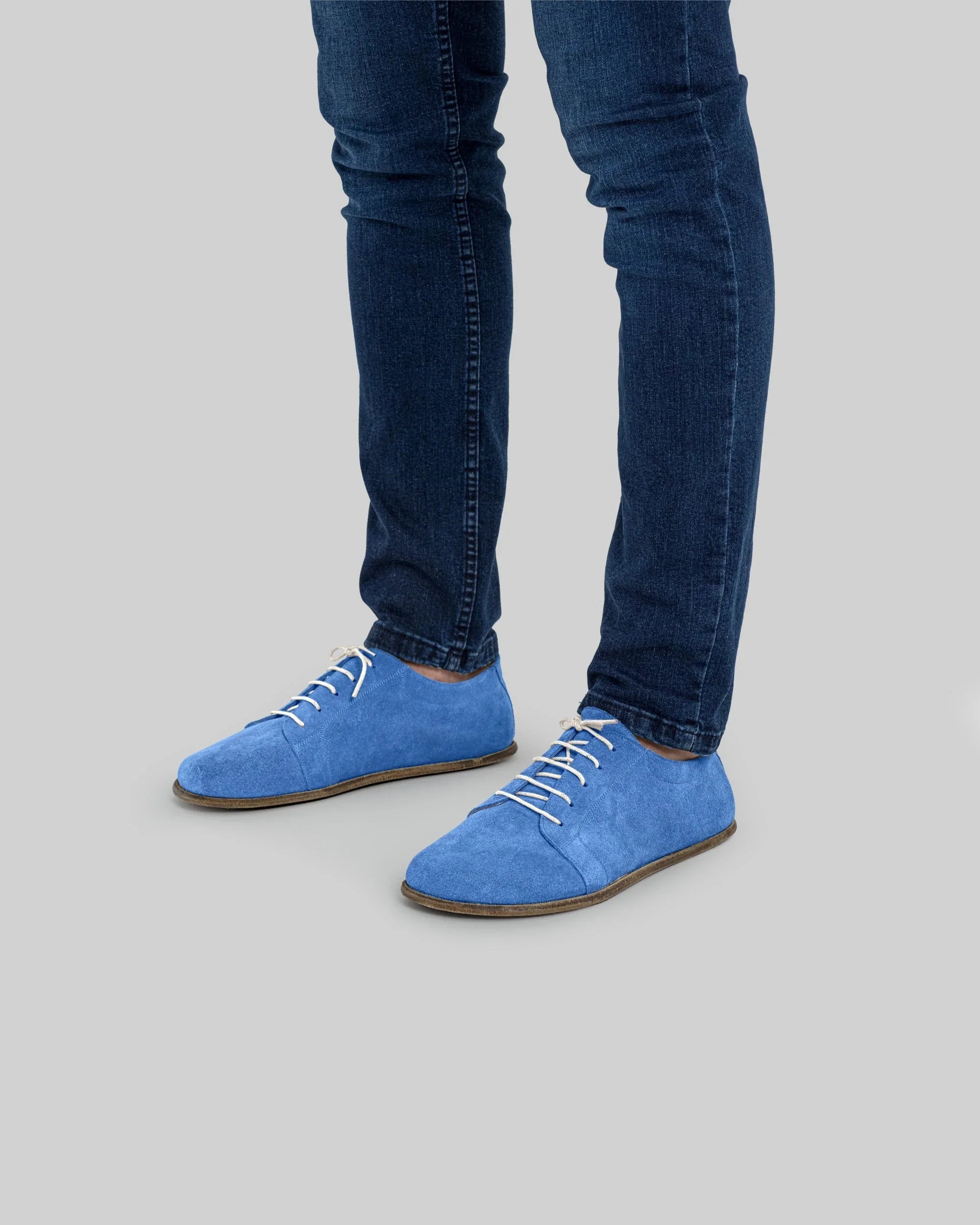 Detail Blue Barefoot Sneaker - Handcrafted Calf Leather Turkey | Bespoky