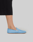 Back view Baby Blue Barefoot Shoes - Calf Leather Handcrafted | Bespoky