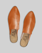 Side view Orange Pointed Toe Mules - Calf Leather Zero Drop | Bespoky