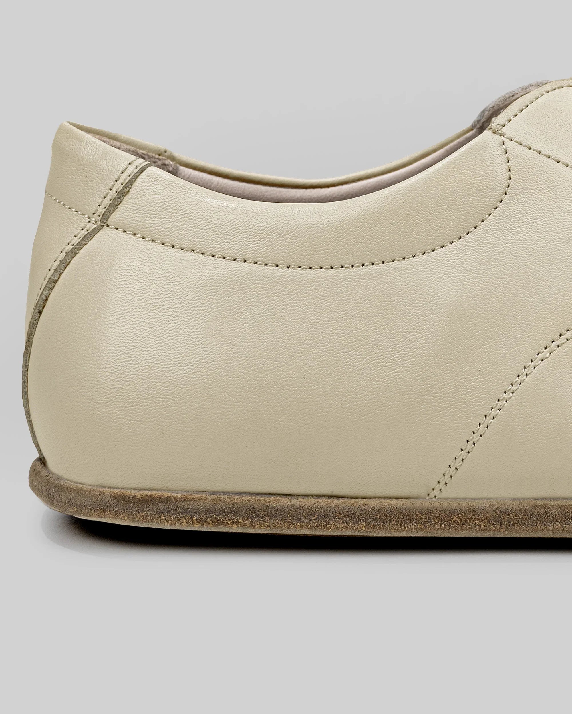 Top view Beige Barefoot Sneaker - Handcrafted Calf Leather | Bespoky