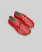 Women's Red Oxford Shoes - Handcrafted Calf Leather Wide Toe Box | Bespoky