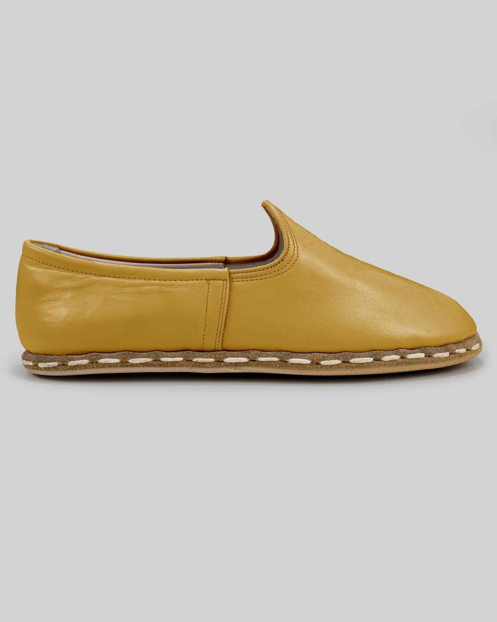 Side view Mustard Yemeni Shoes - Calf Leather Zero Drop | Bespoky