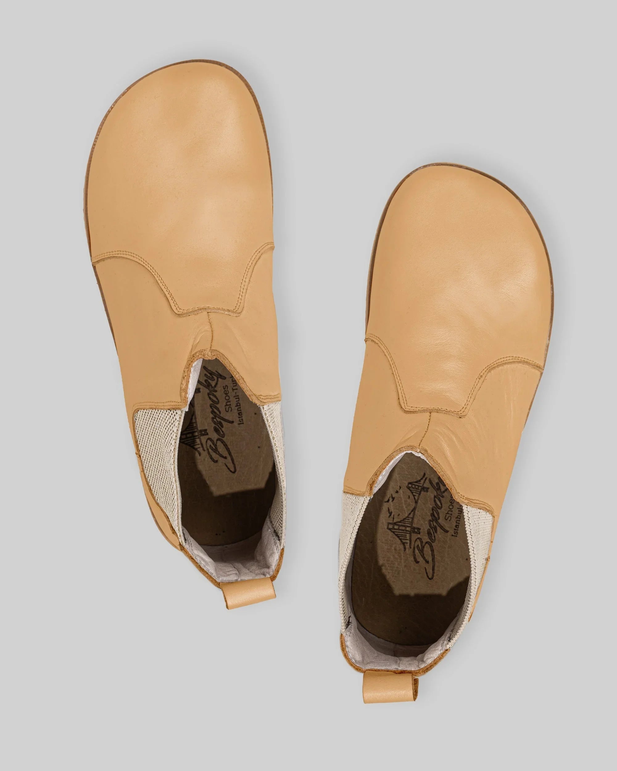 Detail Melon Yellow Chelsea Boots - Handcrafted Calf Leather Turkey | Bespoky