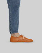 Pair Orange Oxford Shoes - Barefoot Wide Toe Calf Leather | Bespoky