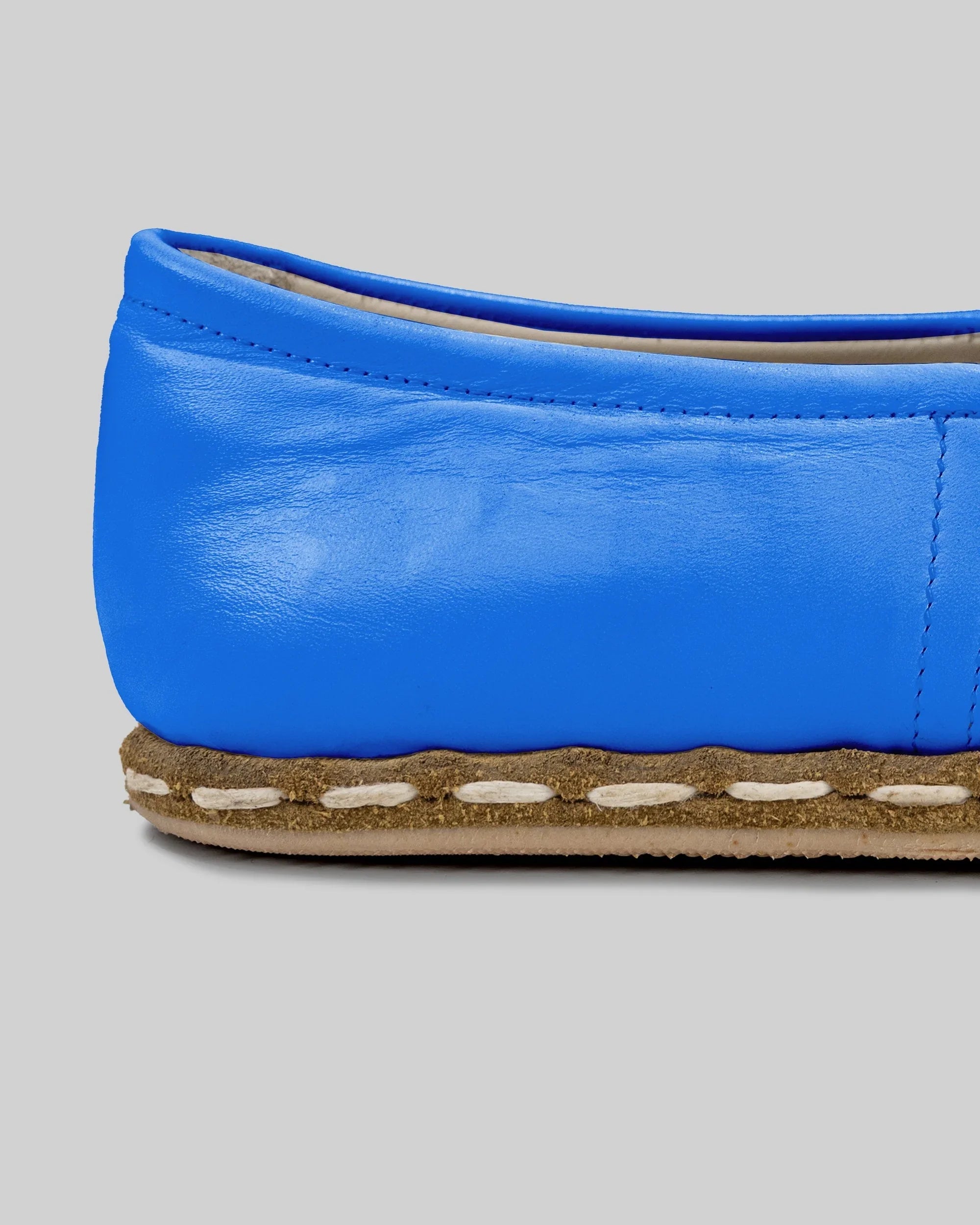 Detail Blue Yemeni Shoes - Handcrafted Calf Leather Turkey | Bespoky