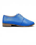 Detail Blue Pointed Toe Oxford - Handcrafted Calf Leather Turkey | Bespoky
