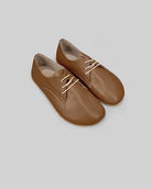 Men's Dark Tan Oxford Shoes - Handcrafted Calf Leather Wide Toe Box | Bespoky