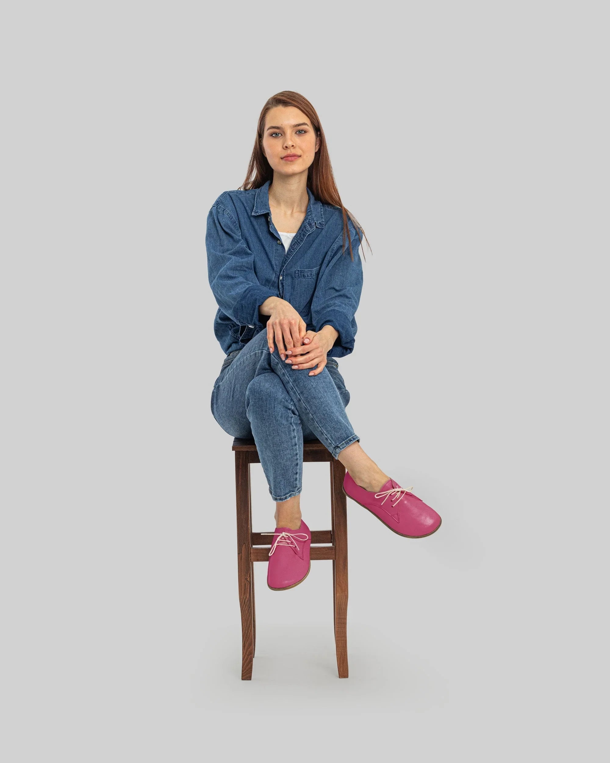 Close-up calf leather - Fuchsia Oxford Shoes Detail | Bespoky