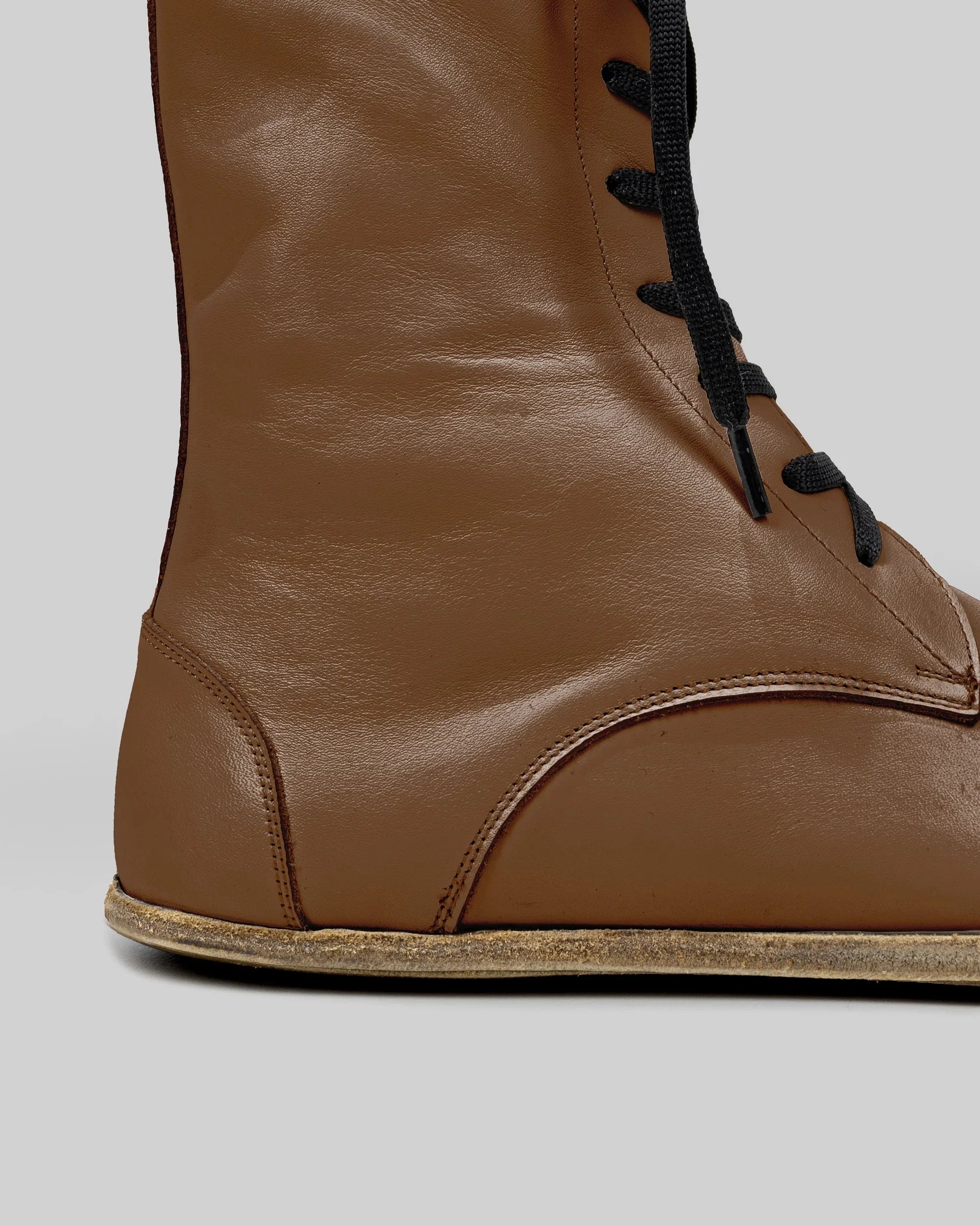 Top view Dark Tan Barefoot Boot - Handcrafted Calf Leather | Bespoky