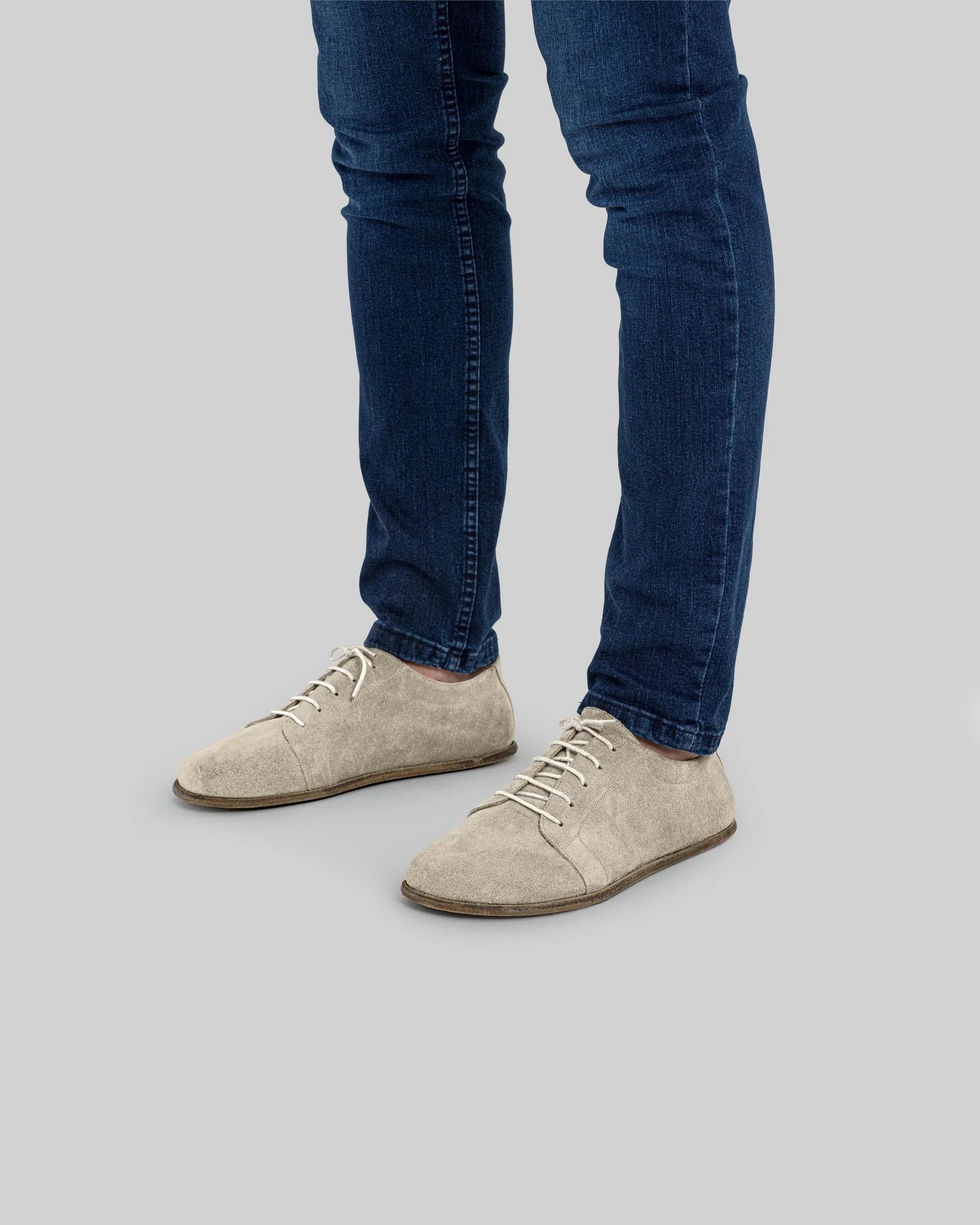 Detail Cream Suede Barefoot Sneaker - Handcrafted Calf Leather Turkey | Bespoky