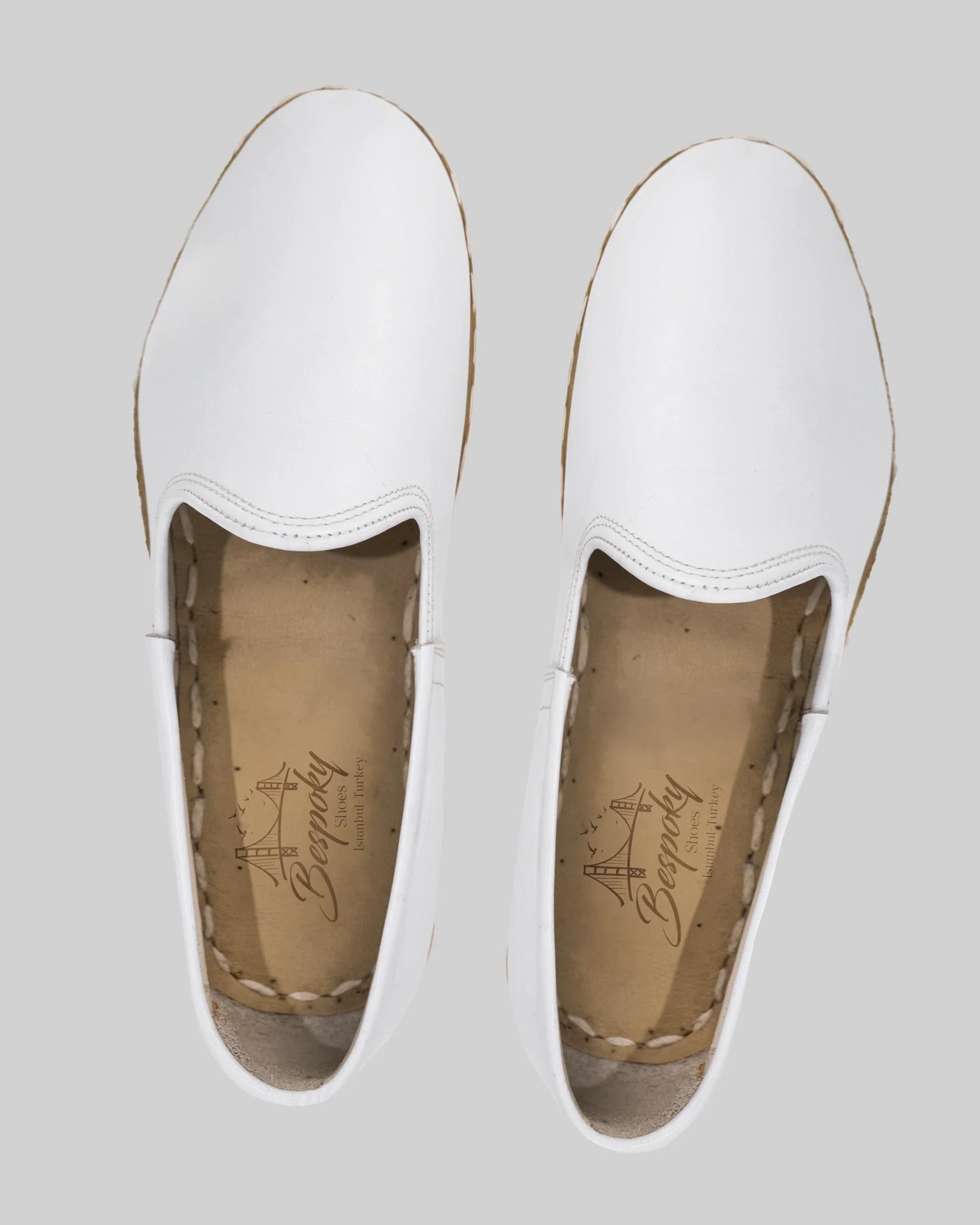 Side view White Yemeni Shoes - Calf Leather Zero Drop | Bespoky