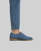 Pair Jean Blue Pointed Toe Oxford - Barefoot Wide Toe Calf Leather | Bespoky