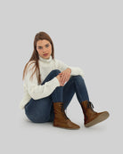 Back view Dark Tan Barefoot Boot - Calf Leather Handcrafted | Bespoky