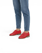 Top view Red Pointed Toe Oxford - Handcrafted Calf Leather | Bespoky