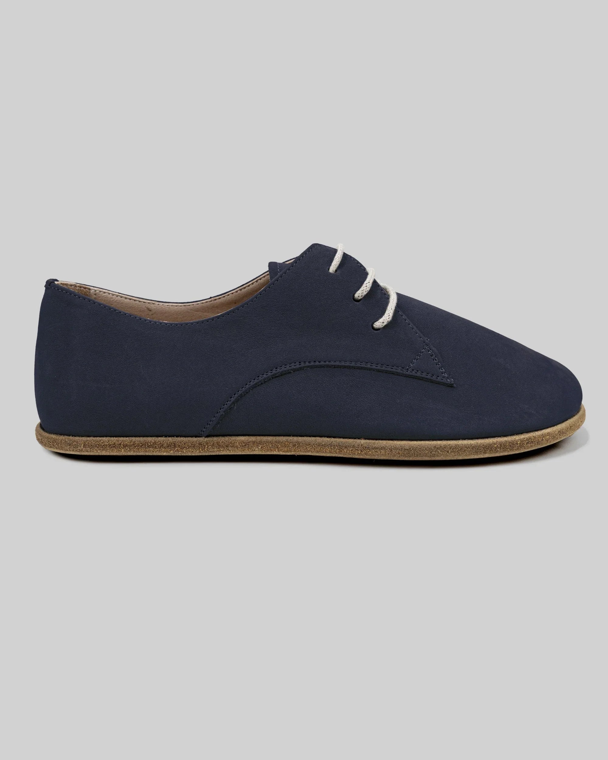 Side view Navy Oxford Shoes - Calf Leather Zero Drop | Bespoky
