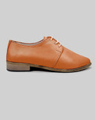 Detail Orange Pointed Toe Oxford - Handcrafted Calf Leather Turkey | Bespoky