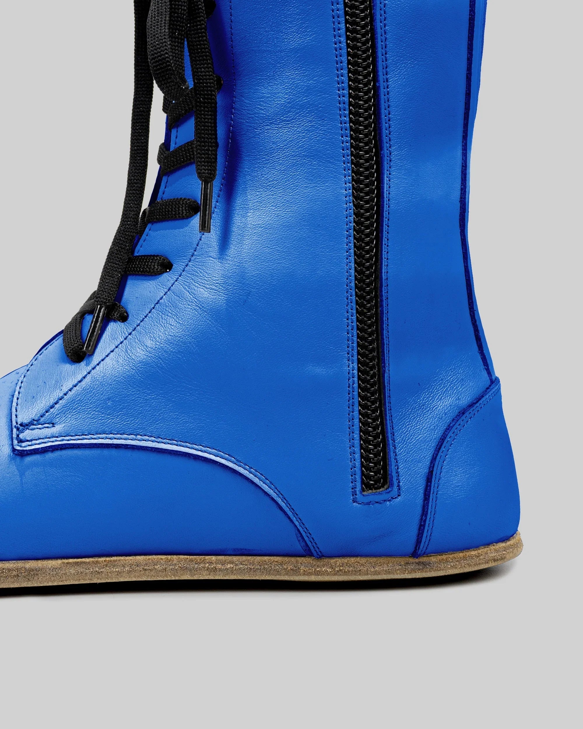 Side view Blue Barefoot Boot - Calf Leather Zero Drop | Bespoky
