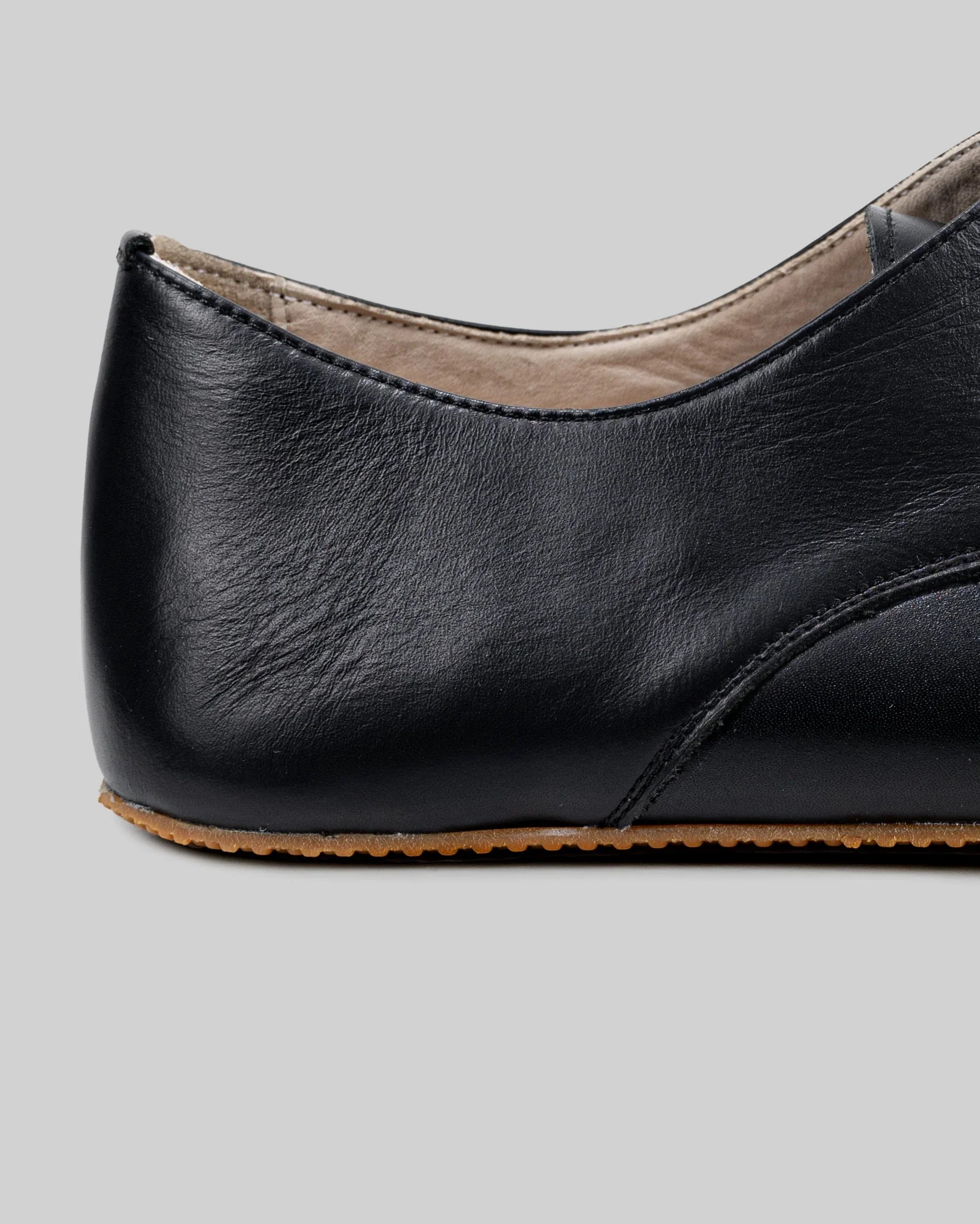 Side view Black Oxford Shoes - Calf Leather Zero Drop | Bespoky
