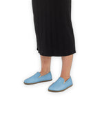 Top view Baby Blue Barefoot Shoes - Handcrafted Calf Leather | Bespoky