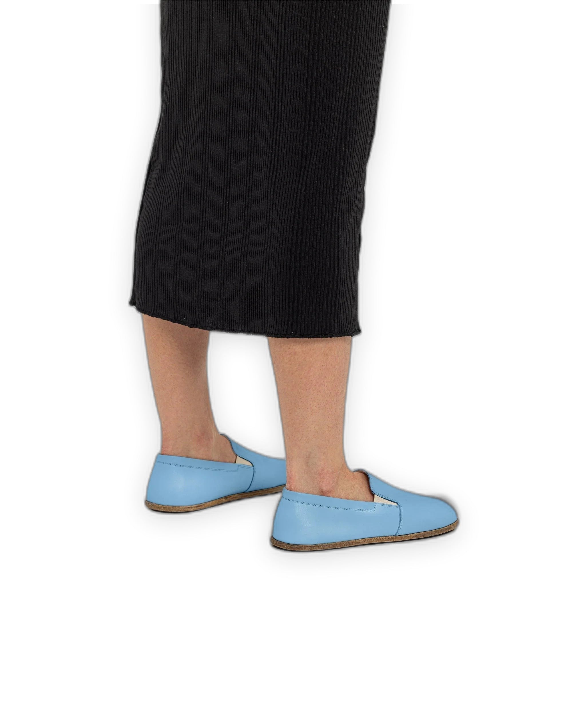 Detail Baby Blue Barefoot Shoes - Handcrafted Calf Leather Turkey | Bespoky