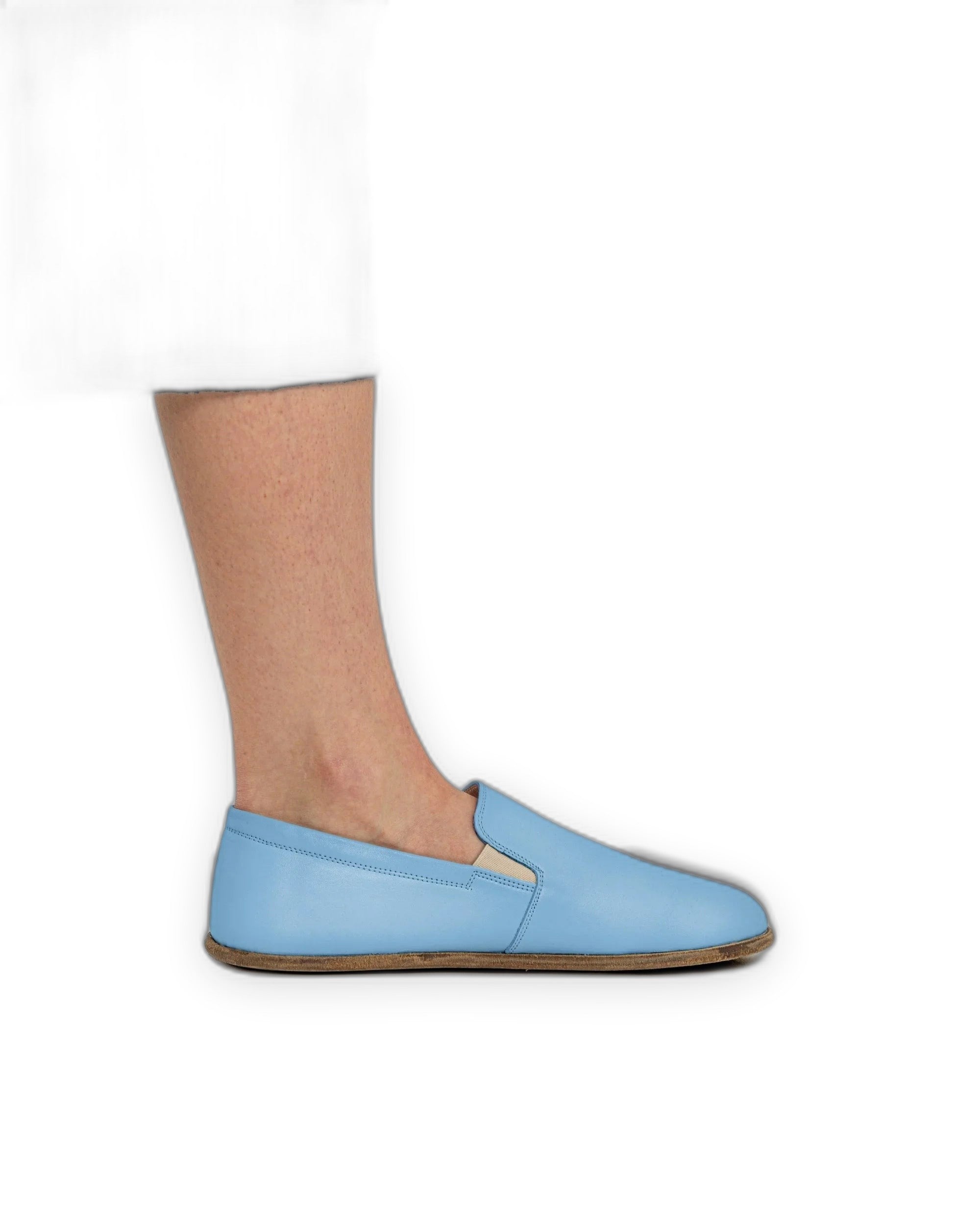 Pair Baby Blue Barefoot Shoes - Barefoot Wide Toe Calf Leather | Bespoky