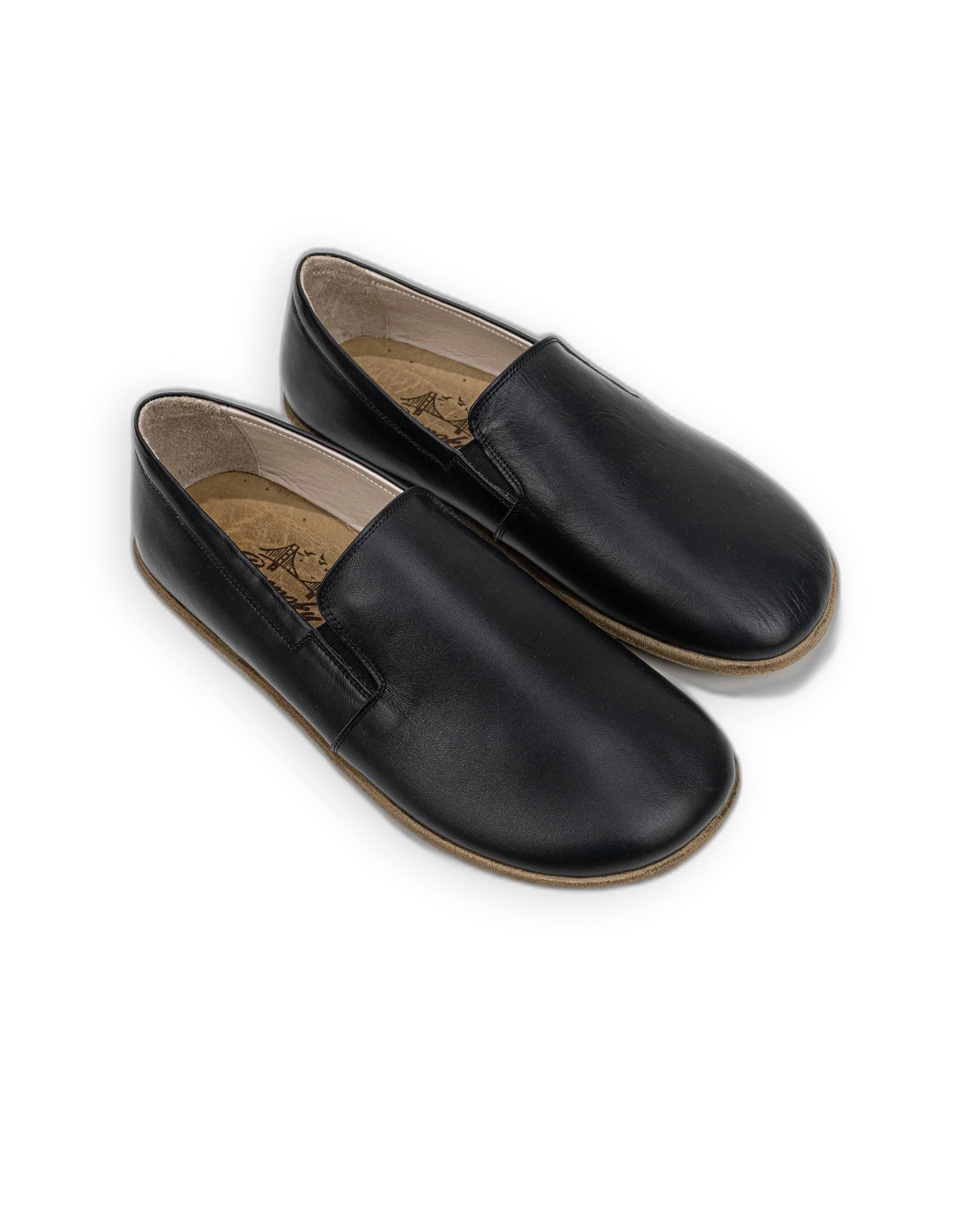 Men's Black Barefoot Shoes - Handcrafted Calf Leather Wide Toe Box | Bespoky