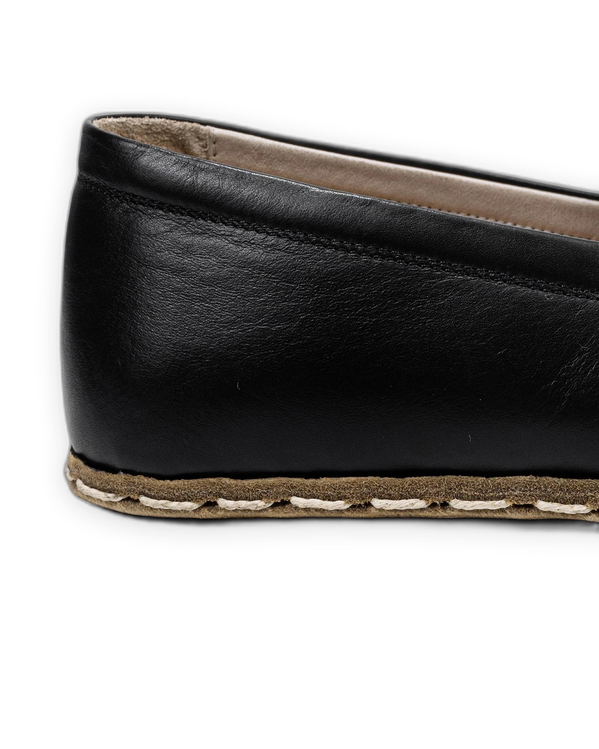 Back view Black Barefoot Shoes - Calf Leather Handcrafted | Bespoky