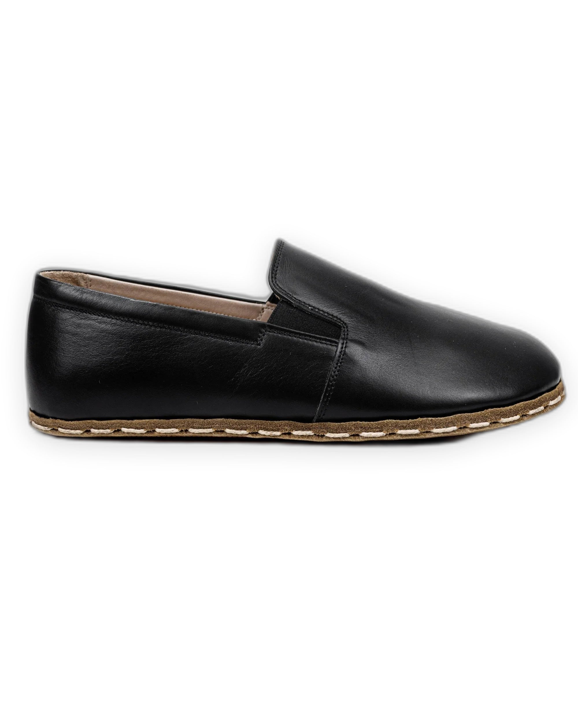 Close-up calf leather - Black Barefoot Shoes Detail | Bespoky