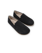 Men's Black Suede Barefoot Shoes - Handcrafted Calf Leather Wide Toe Box | Bespoky