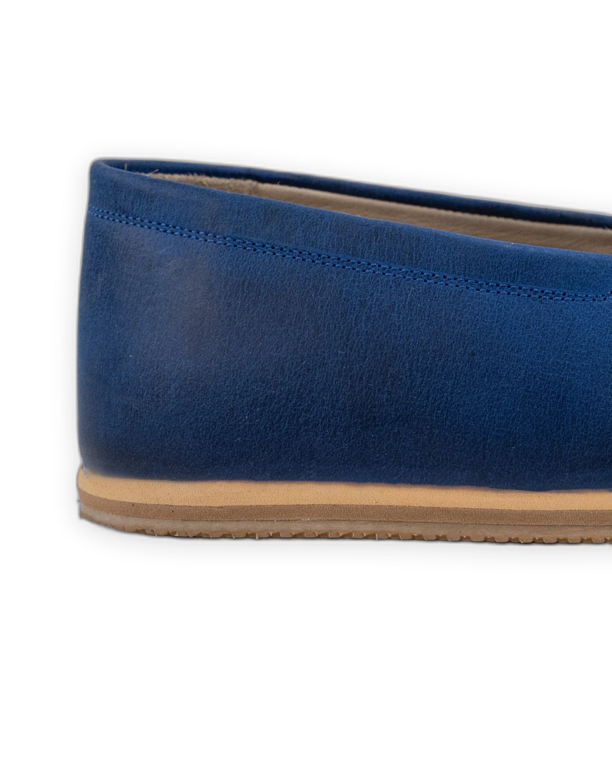 Detail Blue Barefoot Shoes - Handcrafted Calf Leather Turkey | Bespoky