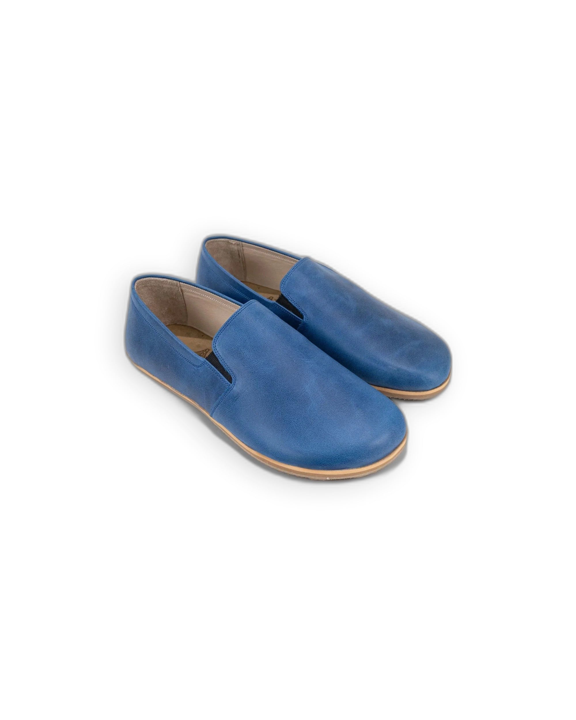 Men's Blue Barefoot Shoes - Handcrafted Calf Leather Wide Toe Box | Bespoky